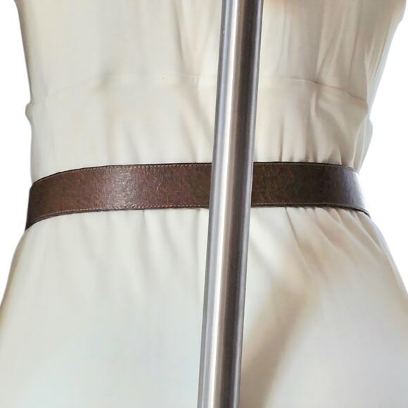 Vintage Gucci Stirrup Buckle Brown Leather Belt Gold Tone Small - Picture 7 of 16